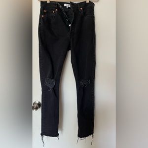 Never worn (washed once) RE/DONE black high waist skinny jeans